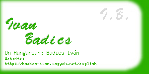 ivan badics business card