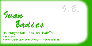 ivan badics business card